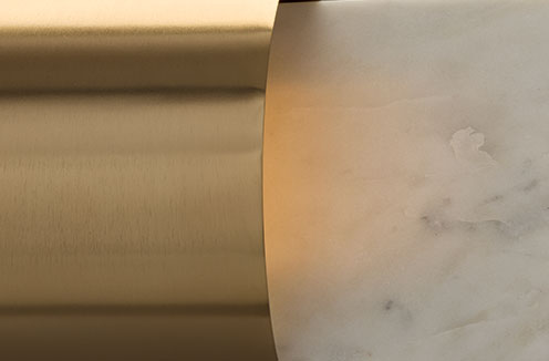 Photo of White Marble and Matte Brass